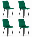 ARTOOL Set 4 scaune bucatarie/living, Artool, Lava, catifea verde, picioare metal negru, 43x51x90 cm (3463_1SP)