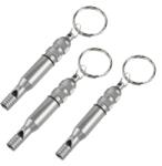  Pachet trei fluiere metalice de urgență, inel pentru chei, 7.6 cm (1597583 - G135 + G135 + G135)