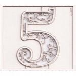 Scrapiniec Karton monogram 5-ös szám Monograce 7cm (3875)