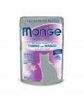 Monge Natural Tonhal marhahússal tasak macskáknak 80g zselében- Monge márka