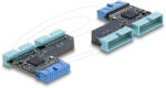 Delock USB 5 Gbps elosztó 20 tűs csatlakozó aljzat 2 x USB 5 Gbps 20 tűs csatlakozó dugó (67341) - flylite