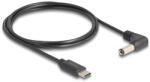 Delock USB Type-C tápkábel - DC 5, 5 x 2, 1 mm méretű apa hajlított 1, 5 m (85398) (85398)