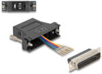 Delock D-Sub 25-tűs dugó RJ12 anya összekötő adapter fekete (67092) (67092)