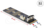 Delock Adapter M. 2 B kulcsos csatlakozó dugós 7 tűs, függőleges SATA csatlakozó (64290)