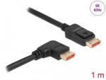 Delock DisplayPort kábel egyenes csatlakozódugóval - jobbra néző csatlakozódugóval 8K 60 Hz 1 m (87060) - flylite