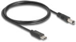 Delock USB Type-C tápkábel - DC 5, 5 x 2, 1 mm méretű apa 1 m (85397) (85397)