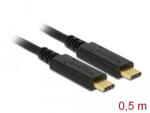 Delock USB 3.1 Gen 2 (10 Gbps) kábel Type-C a Type-C 0, 5 m PD 5 A E-Marker (85529) - flylite