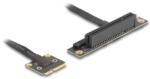 Delock adapter Mini PCIe apa PCIe 3.0 x8 slot 90 -os szögben, 20 cm-es kábellel (81295) - flylite