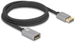 Delock DisplayPort bővítőkábel 8K 60 Hz 2 m szürke fém retesz nélküli (81080) (81080)