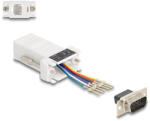 Delock D-Sub 9-tűs dugó RJ12 anya összekötő adapter fehér (67073) (67073)