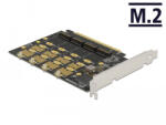 Delock PCI Express x16 kártya - 4 x belső NVMe M. 2 Key M - elágazás (89017) - flylite