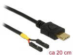 Delock Kábel USB Type-C apa > 2 x tüskesori csatlakozó, anya, különálló teljesítmény, 20 cm (85395) (85395) - flylite