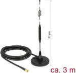 Delock LTE antenna SMA-dugó 6 dBi irányítatlan, rögzített, mágneses talppal és csatlakozókábellel (R (12429) (12429)