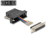 Delock D-Sub 25-tűs anya RJ12 anya összekötő adapter fekete (67097) (67097)