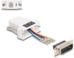 Delock D-Sub 15-tűs dugó RJ12 anya összekötő adapter fehér (67083) (67083)