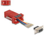 Delock D-Sub 9-tűs anya RJ12 anya összekötő adapter piros (67079) (67079)