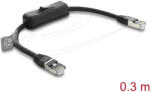 Delock RJ45 kábel, dugó dugó, kapcsolóval, Cat. 6 F/UTP, 0, 3 m hálózati kapcsoló, fekete (81561)