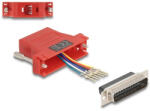 Delock D-Sub 25-tűs dugó RJ12 anya összekötő adapter piros (67094) (67094)