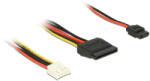 Delock Tápkábel 4 tus Floppy-csatlakozóhüvellyel > 15 tus SATA-csatlakozóhüvellyel (5 V + 12 V) + 6 (84932) - flylite