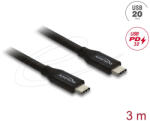 Delock Koaxiális USB 20 Gbps kábel USB PD 3.0 60 W 3 m (81708)