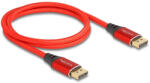 Delock DisplayPort kábel 16K 60 Hz 1 m piros fém (80631) (80631) - flylite