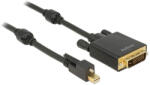 Delock Kábel mini Displayport 1.2-dugós csatlakozó csavarral > DVI-csatlakozódugó 4K aktív fekete 3m (83727) (83727) - flylite