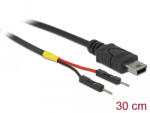 Delock Mini-B típusú USB tápkábel 2 db. különálló tűfejes apa véggel hossza 30 cm (85414) (85414) - flylite