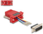 Delock D-Sub 15-tűs dugó RJ12 anya összekötő adapter piros (67084) (67084)