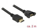 Delock Kábel, HDMI-A dugó > HDMI-A hüvely, panelrögzítés, 4K 30 Hz 2 m (85464) - flylite