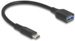 Delock USB 10 Gbps Adapter USB Type-C apa A-típusú anya 19 cm 60 W QC 3.0 fekete (67179) (67179)