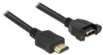 Delock kábel HDMI A apa > HDMI A anya panelrögzítés 1 m (85102)