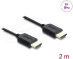 Delock Koaxiális High Speed HDMI kábel 8K 60 Hz 48 Gbps fonott borítással 2 m (81682) - flylite