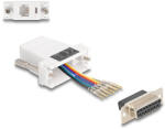 Delock D-Sub 15-tűs anya RJ12 anya összekötő adapter fehér (67088) (67088)