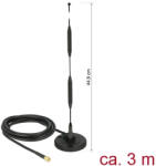 Delock LTE antenna SMA-dugó 5 dBi irányítatlan, rögzített, mágneses talppal és csatlakozókábellel (R (12425) (12425)