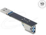 Delock USB 10 Gbps adapter USB A-típusú aljzat dugó csatlakozó, 90 -ban lefelé elforgatott (67422) - flylite