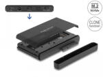 Delock USB Type-C átalakító 1 db. M. 2 NVMe SSD + 1 db. SATA SSD / HDD klón funkcióval (64190) - flylite
