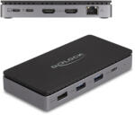 Delock USB Type-C dokkolóállomás 4K - hoz kettős HDMI MST / USB / Gibabit LAN / PD 3.0 85 W (88271) (88271) - flylite