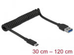 Delock USB 3.1 Gen 2 USB-A - USB Type-C csavart kábel fekete (85349) (85349) - flylite