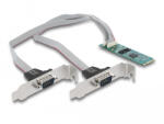 Delock M. 2 kártya - 2 x soros RS-232 DB9 standard és alacsony profilú csatlakozó felületekkel (95270) (95270)