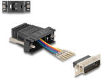 Delock D-Sub 15-tűs dugó RJ12 anya összekötő adapter fekete (67082) - flylite