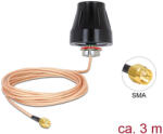 Delock LTE / GSM / UMTS antenna SMA-dugó 2 dBi irányítatlan, rögzített, csatlakozókábellel (RG-316U, (89589) (89589)
