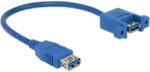 Delock kábel USB 3.0 Type-A anya > USB 3.0 Type-A anya beépített panel 25 cm (85111) (85111) - flylite