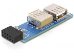 Delock DL41820 USB pin header female -> 2 x USB 2.0 female - left / right (41820) - flylite