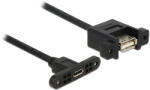 Delock kábel USB 2.0 Micro-B panelre szerelhető anya > anya USB 2.0 Type-A panelre szerelhető 25 cm (85109)