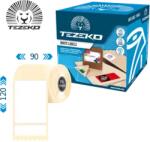 Tezeko 90 mm x 120 mm Papír Tekercses etikett címke Fehér ( 1000 címke/tekercs ) (P0900012000-003)
