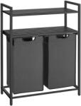 Vasagle ruháskosár 2 × 46 l indusztriális szürke fém, 73 × 33 × 92 cm (81141)