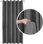 Meble od Nowa Sötétítő függöny, 140x250 cm, 90%-os átlátszóság, karikákkal, fűzőlyukakkal, sötétszürke, 1 db-os szett, 100% poliészter, tartós, ismételt mosásnak ellenáll, sima