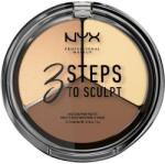 NYX Professional Makeup 3 Steps To Sculpt 02 Light kontúr paletta, 15 g