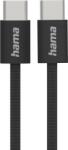 Hama Кабел за зареждане "Fabric", USB-C - USB-C, 1 m, Nylon, черен (HAMA-195002) - cybertrade