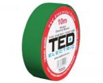 TED Banda izolatoare PVC 10m x 19mm, pentru protectia si izolarea cablurilor, verde, TED TED004888 (TED004888)